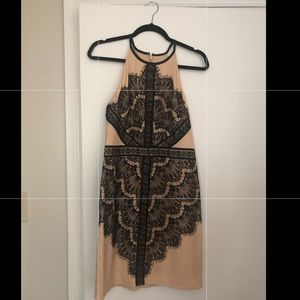 Bebe Short Black and Tan Dress